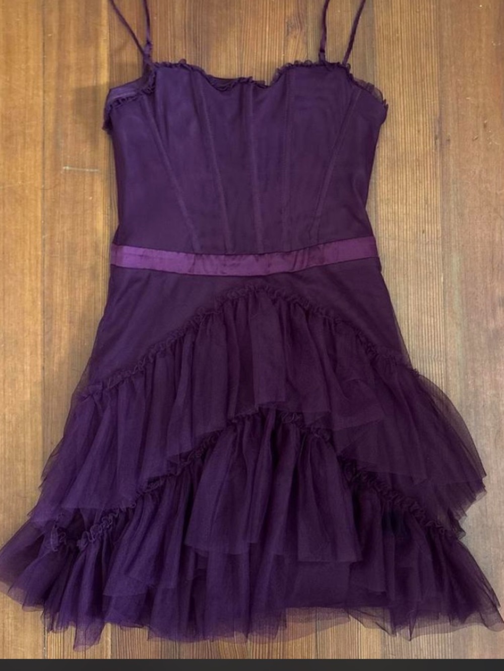 City Studio Plum Tiered Tulle Dress